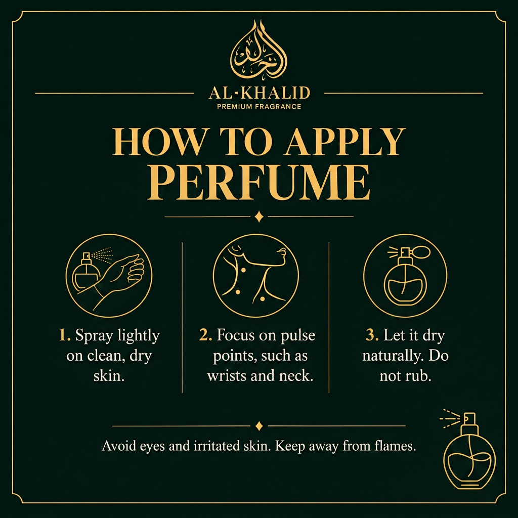 AL-KHALID how to apply perfume guide