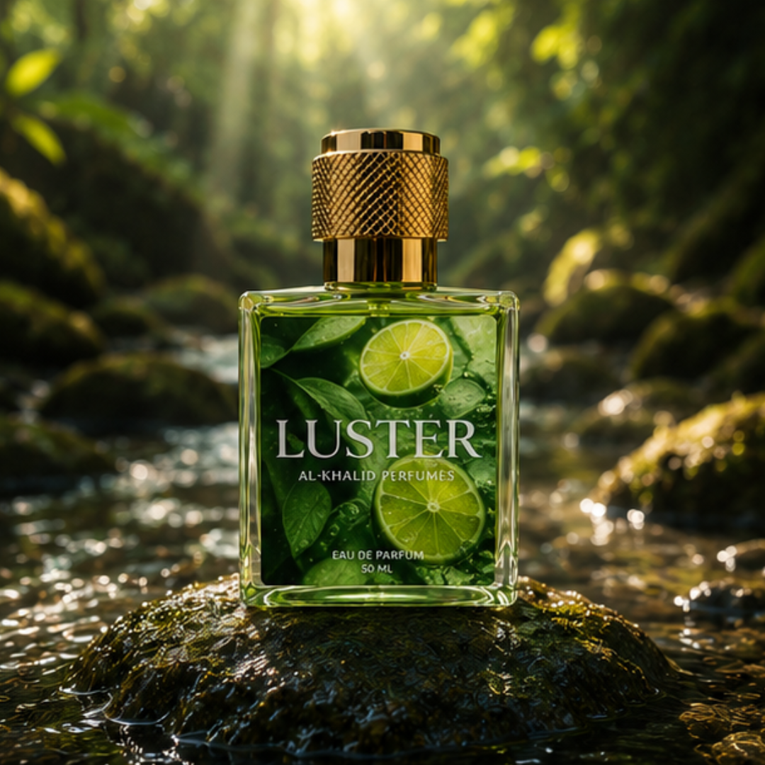 LUSTER Eau de Parfum 50ml – front view, forest stream setting