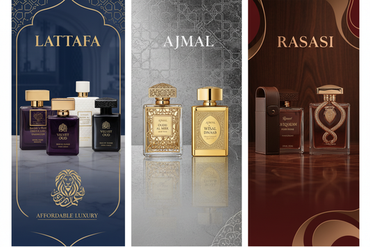 Lattafa vs Ajmal vs Rasasi: Best Value Arabian Perfume Brand in India? - AL-KHALID PERFUMES