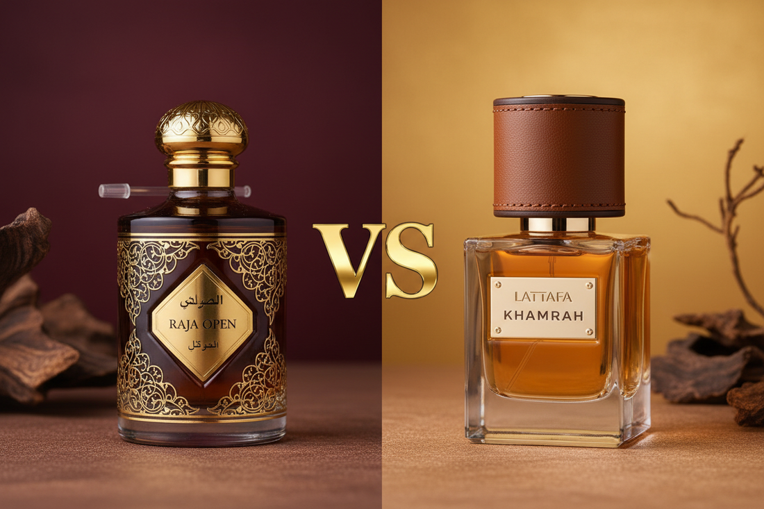 Raja Open vs Lattafa Khamrah: Which Oud Lasts Longer? (2026 Comparison) - AL-KHALID PERFUMES