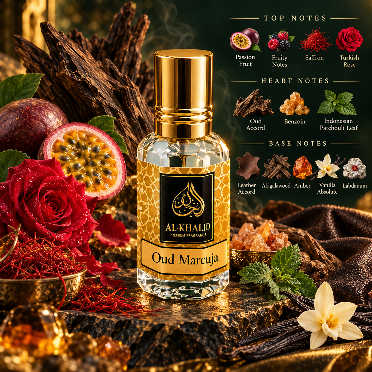 Maison Crivelli Oud Maracuja Inspired Attar | Long-Lasting Perfume Oil