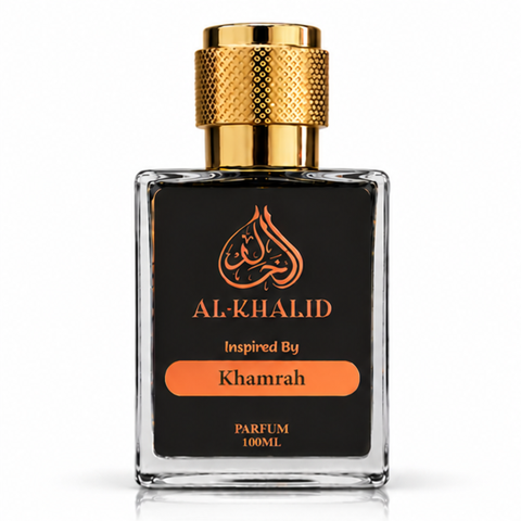 Lataffa-Khamrah luxury perfume by Al Khalid Perfumes, featuring elegant bottle design and rich fragrance details.