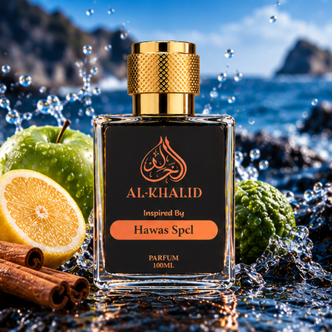 Rasasi Hawas Special inspired perfume bottle by Al Khalid Perfumes, featuring elegant packaging and luxurious design.
