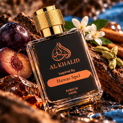 Al Khalid Rasasi Hawas Special perfume bottle with elegant design, showcasing the luxury fragrance inspired by Rasasi-Hawas Special.
