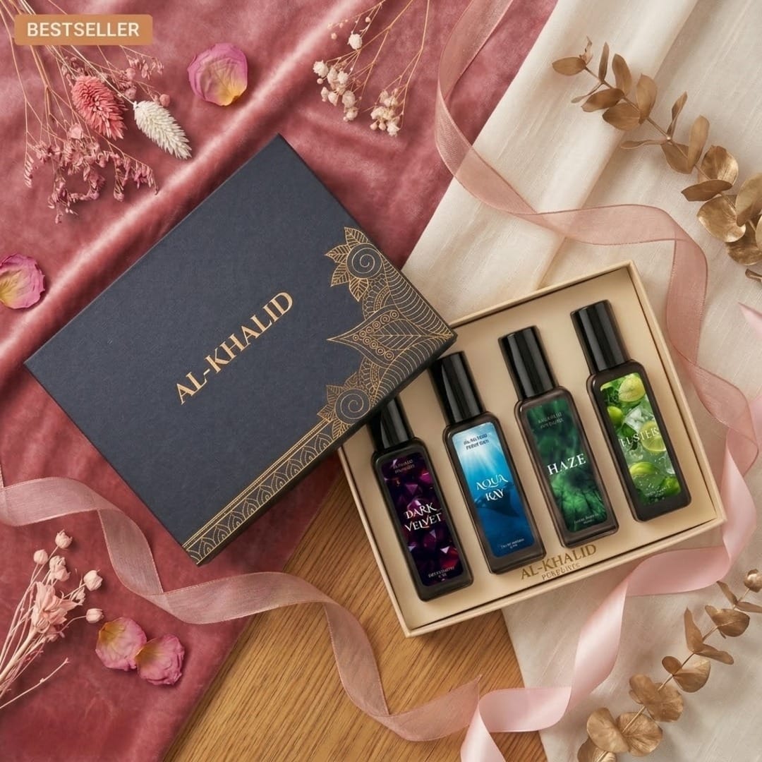 Perfume Gift Set for Women | Dark Velvet, Aqua Ray, Haze & Luster